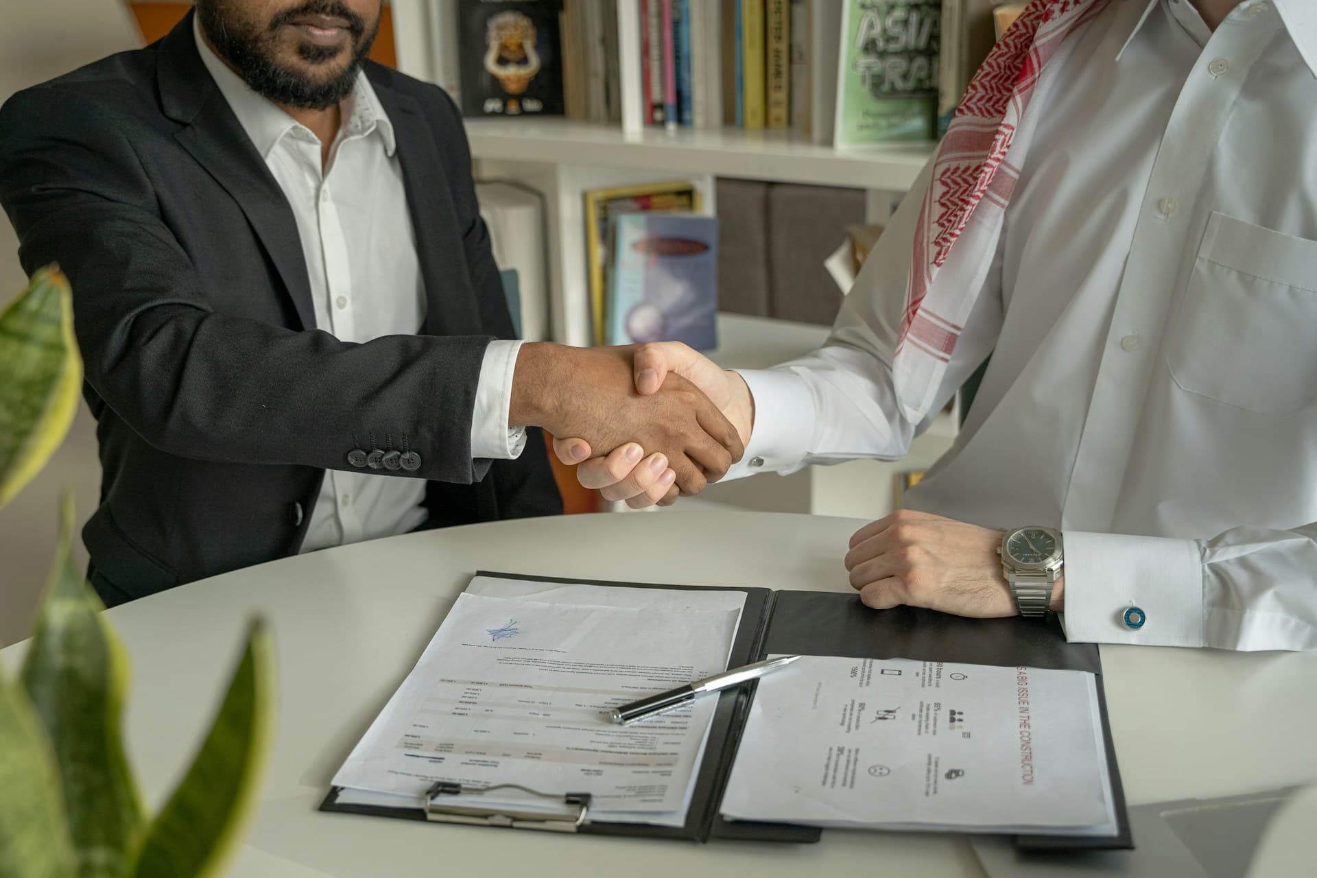 Business people discussing trade negotiation